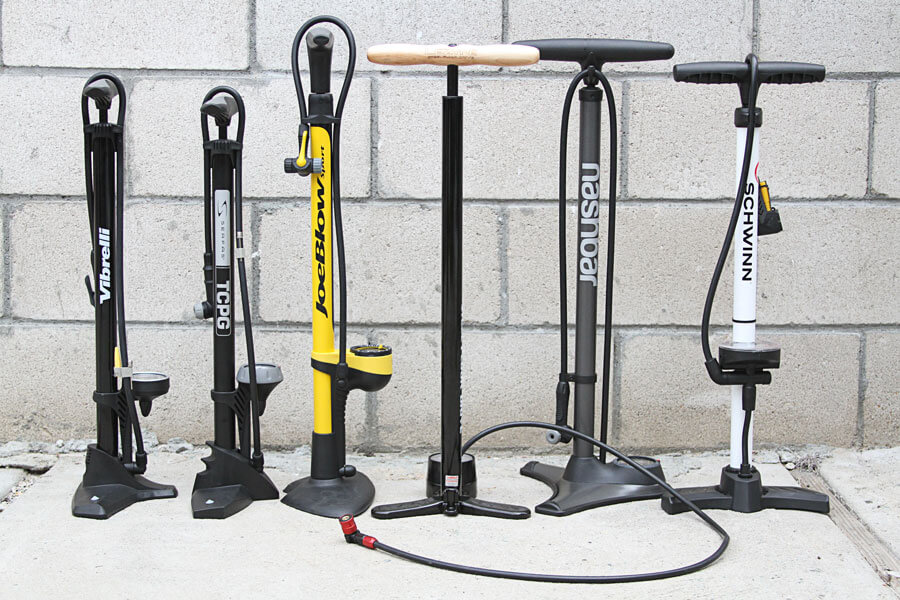 Floor bike pumps
