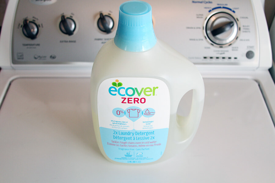 Ecover Zero bottle on a washer