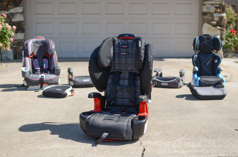 group shot of all car booster seats