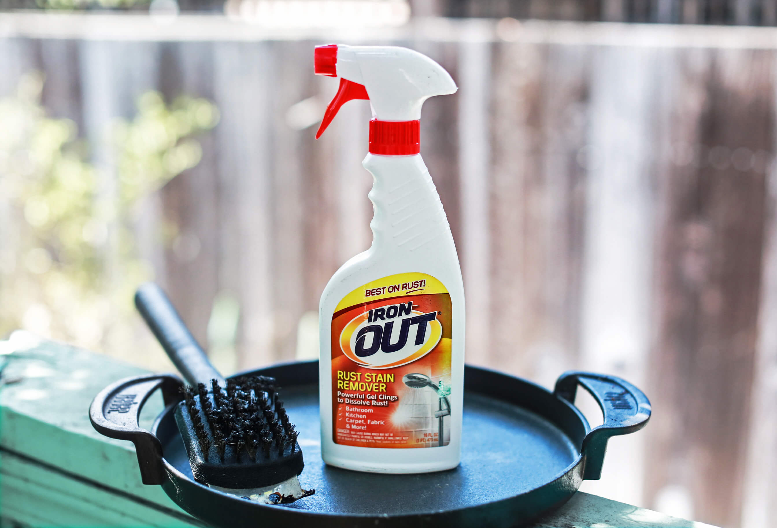 Iron out next to barbecue brush