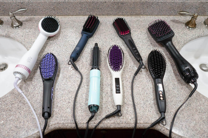 NuMe Straightening Brush | Heated Hair Straightener Brush