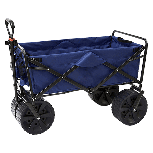 with Oversized Bed and All Terrain Wheels Nature’s Journey Heavy Duty Folding Wagon Collapsible Outdoor Utility Wagon Grey/ Orange 