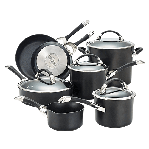 HexClad Hybrid 13 Piece Stainless Steel Cookware Set - 6 Piece Frying Pan  Set, 6 Piece Pot Set and 12 Inch Griddle Skillet, Stay Cool Handles