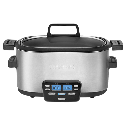 10 Qt Slow Cooker With Metal Searing Pot & Transparent Tempered