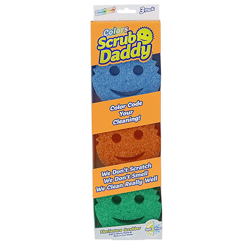 Scrub Daddy- Scrub Mommy - Dual Sided Sponge & Scrubber, Soft in Warm  Water, Firm in Cold, FlexTexture, Deep Cleaning, Dishwasher Safe,  Multipurpose, Scratch Free, Odor Resistant, Ergo 