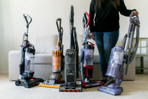 Upright vacuum cleaners