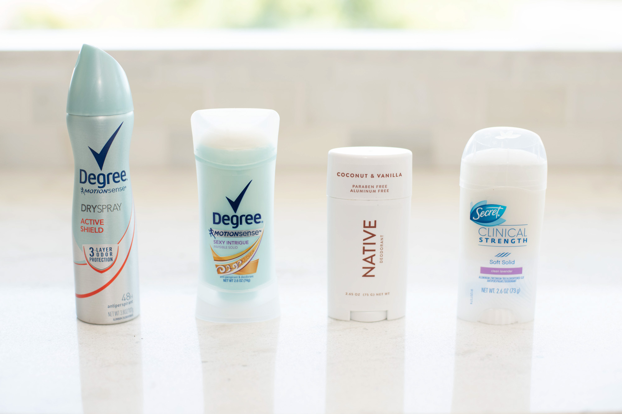 group of the best womens deodorant