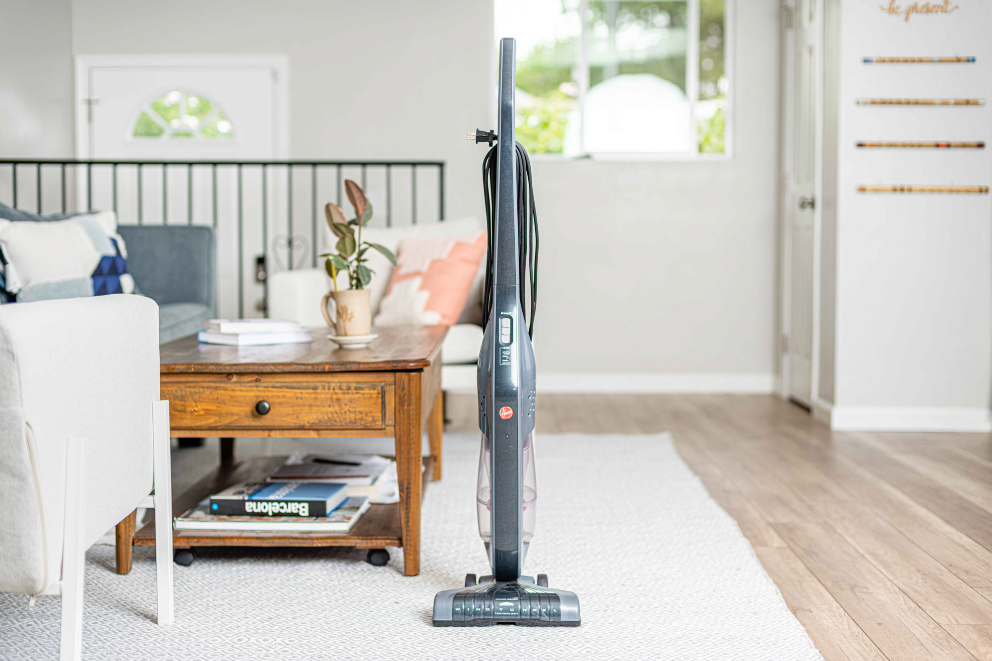 cordless vacuum on an area rug