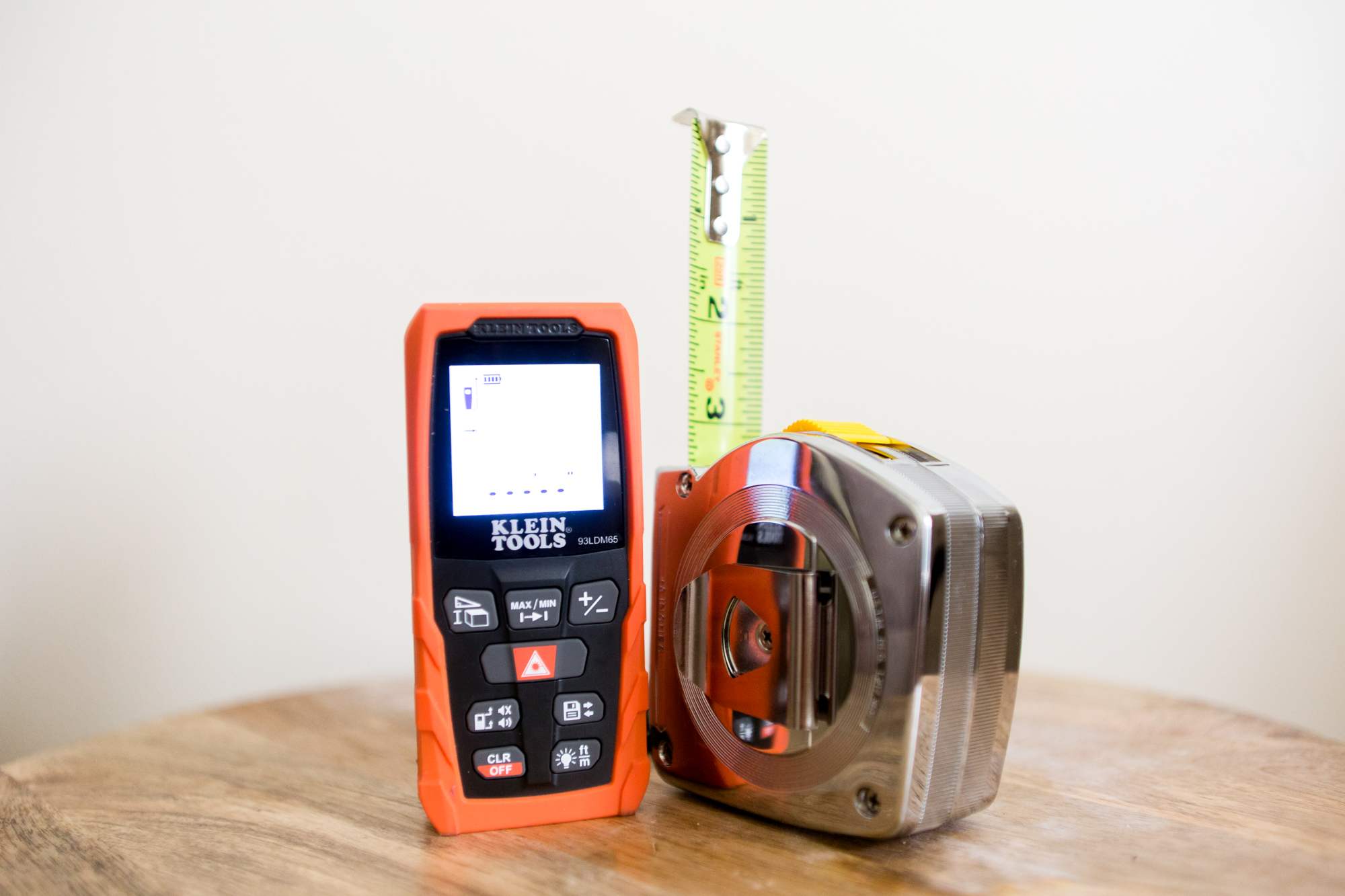 A tape measure beside an LDM