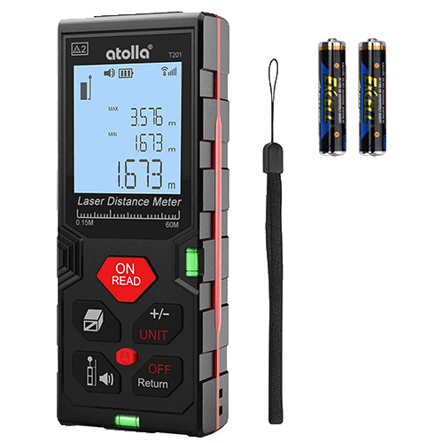 Distance Meter/ Laser Measure Tool, 65-Foot Range