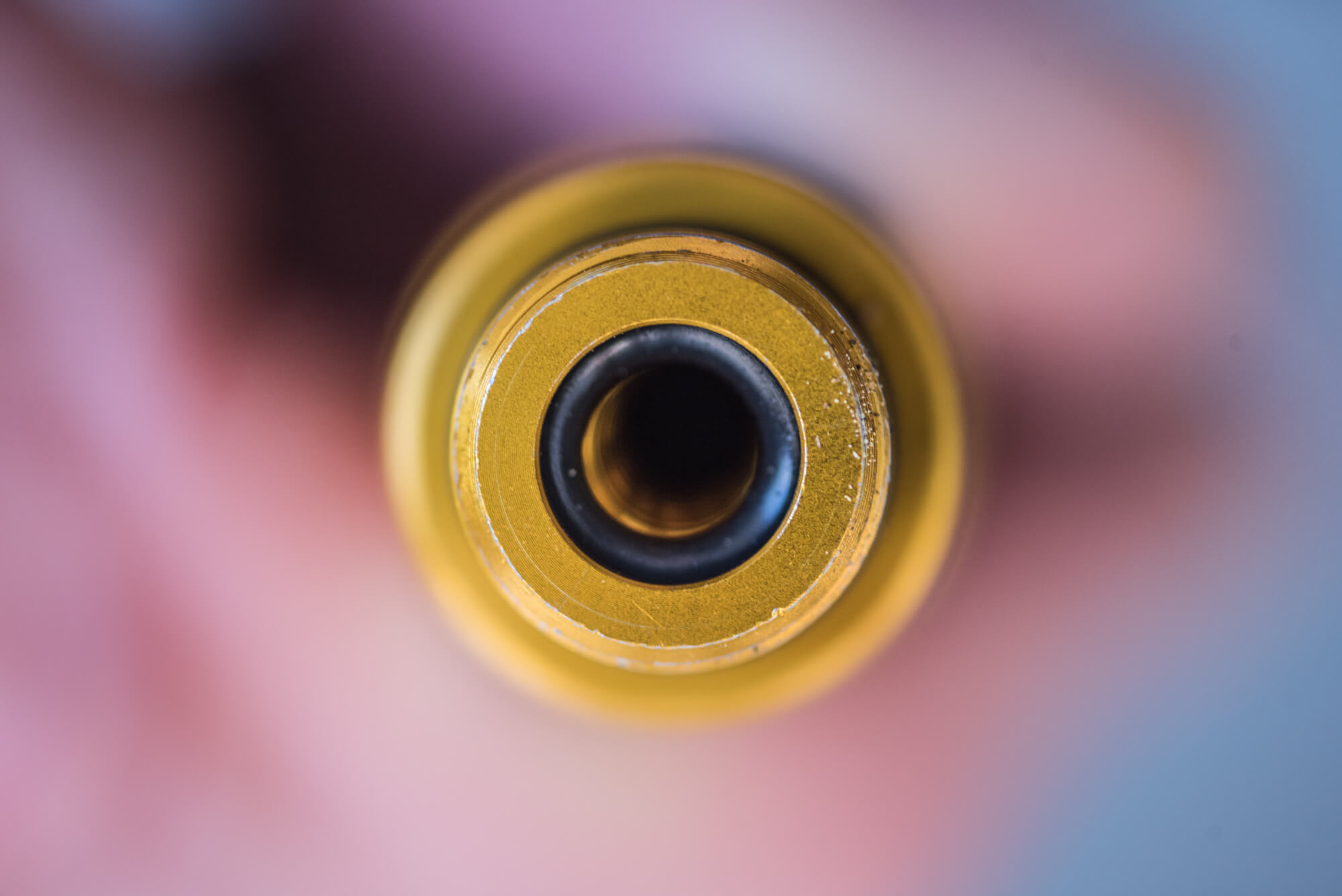 closeup of a Presta valve