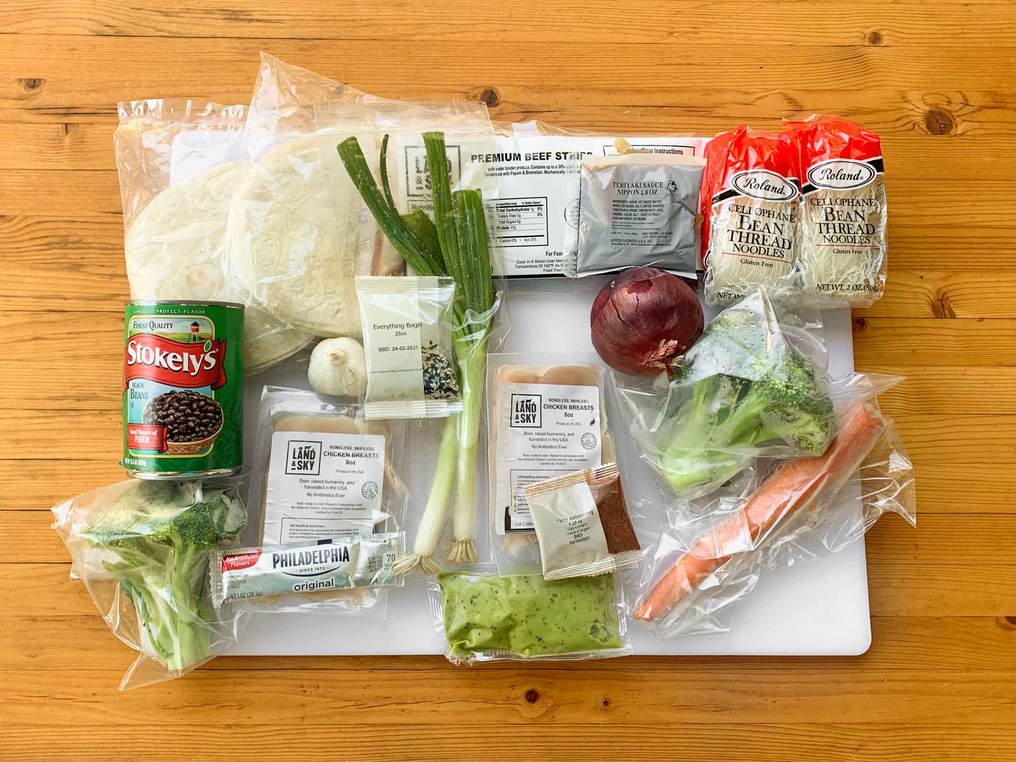 Dinnerly's ingredients, not separated by recipe