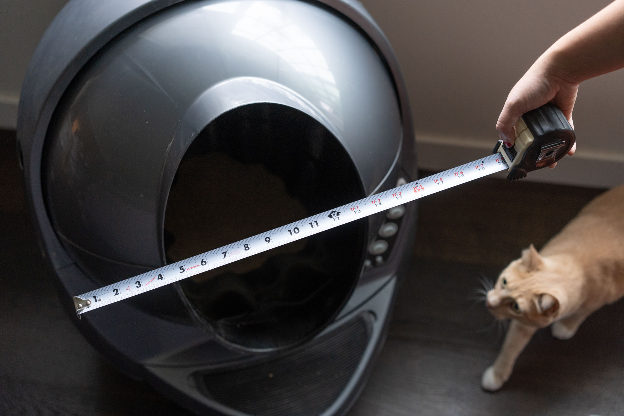 measuring tape next to Litter-Robot 3