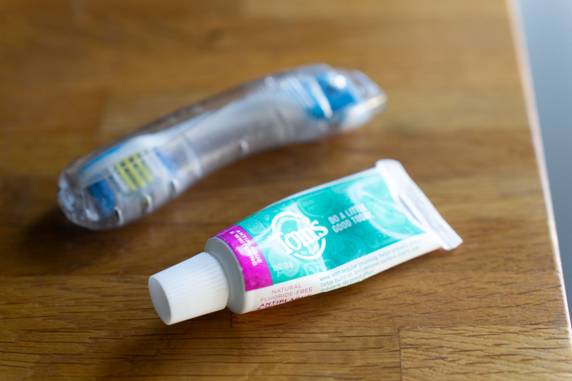 travel toothbrush and travel toothpaste